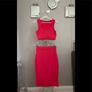 Crop tank top and skirt set